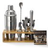 Cocktail Shaker Set 10 Pcs Bartender Kit Stainless Steel Bar Tool Set Silver