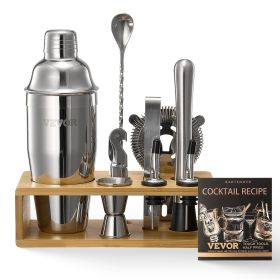 Cocktail Shaker Set 10 Pcs Bartender Kit Stainless Steel Bar Tool Set Silver