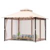 VEVOR Patio Gazebo for 6-8 Person, 10 x 10 FT Backyard Gazebo, with Mosquito Netting, Metal Frame, and PU Coated 180G Polyester, Outdoor Canopy Shelte