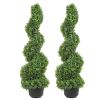 VEVOR 2 pcs. Artificial Boxwood Tower Topiary Spiral Artificial Plant 122cm high Decorative Plant Green Plastic PE Iron Topiary Plants incl. 10 pcs. R