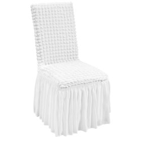 VEVOR Stretch Spandex Folding Chair Covers, Universal Fitted Chair Cover with Skirt, Removable Washable Protective Slipcovers, for Wedding, Holiday, B