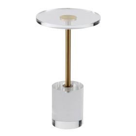 VEVOR Clear Acrylic End Table, Acrylic Side Table with a Solid Base, 11.9 x 11.9 inch Round Tabletop, 21.4 inch High, for Coffee, Drink, Food, Snack u