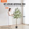 VEVOR Artificial Olive Tree, 6 FT Tall Faux Plant, Secure PE Material & Anti-Tip Tilt Protection Low-Maintenance Plant, Lifelike Green Fake Potted Tre