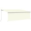 Manual Retractable Awning with Blind&LED 13.1'x9.8' Cream