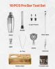 Cocktail Shaker Set 10 Pcs Bartender Kit Stainless Steel Bar Tool Set Silver