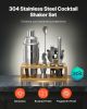 Cocktail Shaker Set 10 Pcs Bartender Kit Stainless Steel Bar Tool Set Silver