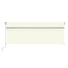 Manual Retractable Awning with Blind&LED 13.1'x9.8' Cream