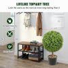 VEVOR 2x Artificial Boxwood Ball ��40,6cm Garden Deco Boxwood in Flowerpot Ball Artificial Boxwood Ball Artificial Plant made of PE, Wood, PP incl. 4