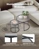VEVOR Nesting Coffee Table Set of 2, 23.6 in Round Coffee Table, Glass Nesting Tables for Small Place, Modern End Side Tables Night Stand with Metal F