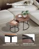 VEVOR Nesting Coffee Table Set of 2, 23.6 in Round Coffee Table, Nesting Tables for Small Place, End Side Tables Night Stand with Metal Frame, for Liv