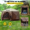 VEVOR Camping Gazebo Screen Tent, 12*12ft, 6 Sided Pop-up Canopy Shelter Tent with Mesh Windows, Portable Carry Bag, Stakes, Large Shade Tents for Out