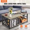 VEVOR 40" Farmhouse Coffee Table, Rectangle Coffee Table with Open Storage Compartment, Wooden Rustic Cocktail Table for Living Room, Bedroom, Apartme
