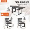 VEVOR 7 Pieces Patio Dining Set, Outdoor Rectangle Furniture Table and Chairs Set, All Weather Garden Furniture Table Sets, HIPS Patio Conversation Se