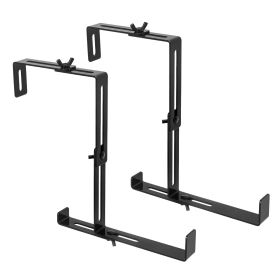 2pcs/4pcs Window Box Brackets, Adjustable Planter Box Brackets, Universal Steel Hanging Flower Box Brackets for Railings Deck Windowsill, No Drill Pla (QTY: 2PCS)