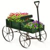 Pine - Metal Garden Planting Cart with Wheels - Double Section Plant Bed, 33 lbs Weight Capacity, 4 Swivel Wheels & Easy Grip Handle, Blue Outdoor Car
