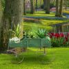 Pine - Metal Garden Planting Cart with Wheels - Double Section Plant Bed, 33 lbs Weight Capacity, 4 Swivel Wheels & Easy Grip Handle, Blue Outdoor Car